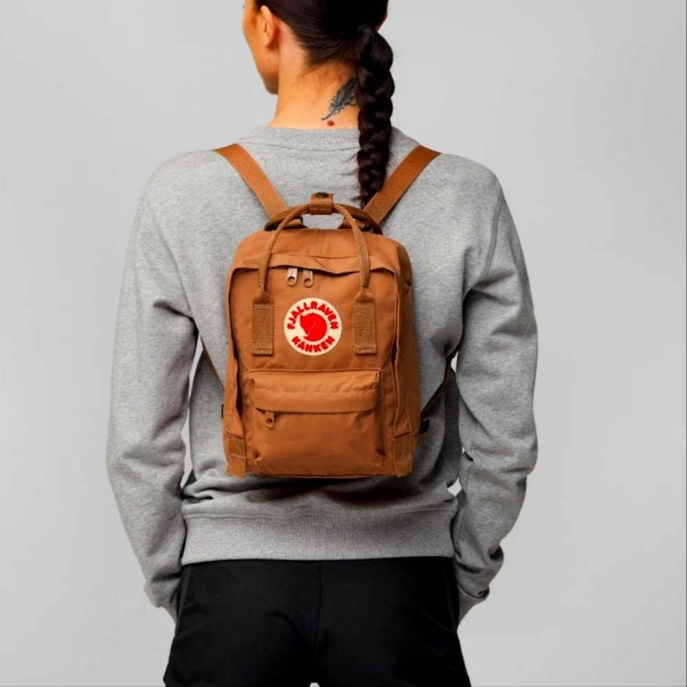 FJALLRAVEN Kånken Unisex Young And Adult Terracota Brown Mini Backpack NWOT - Picture 10 of 12